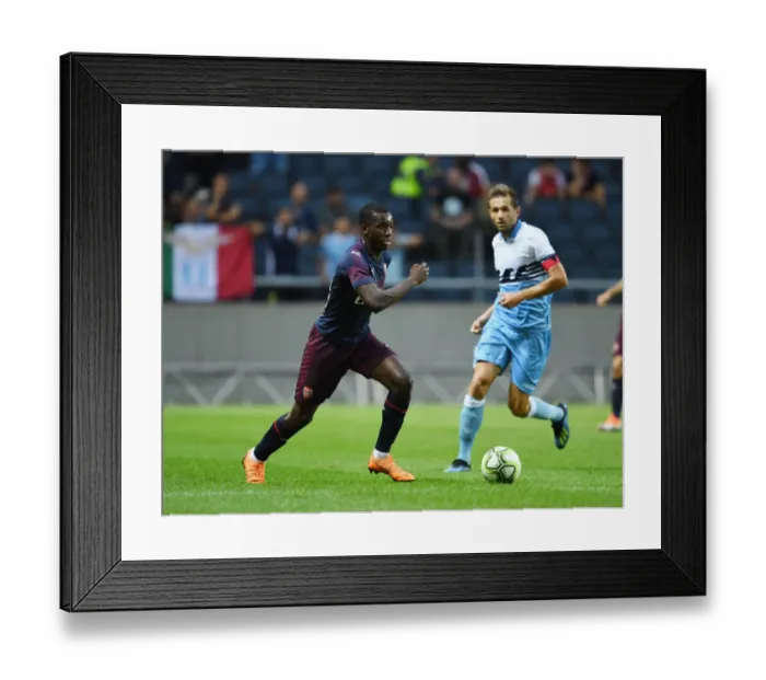 Framed Print : Arsenal's Eddie Nketiah Shines in Pre-Season Friendly against SS Lazio, Stockholm 2018