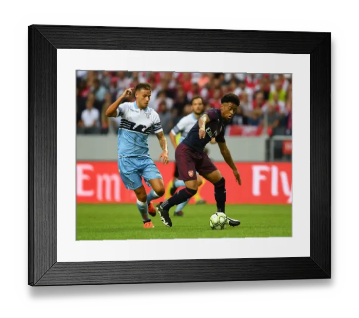 Framed Print : Reiss Nelson vs Alessandro Murgia: Clash in Stockholm - Arsenal vs SS Lazio Pre-Season Friendly Framed Print : Reiss Nelson vs Alessandro Murgia: Clash in Stockholm - Arsenal vs SS Lazio Pre-Season Friendly