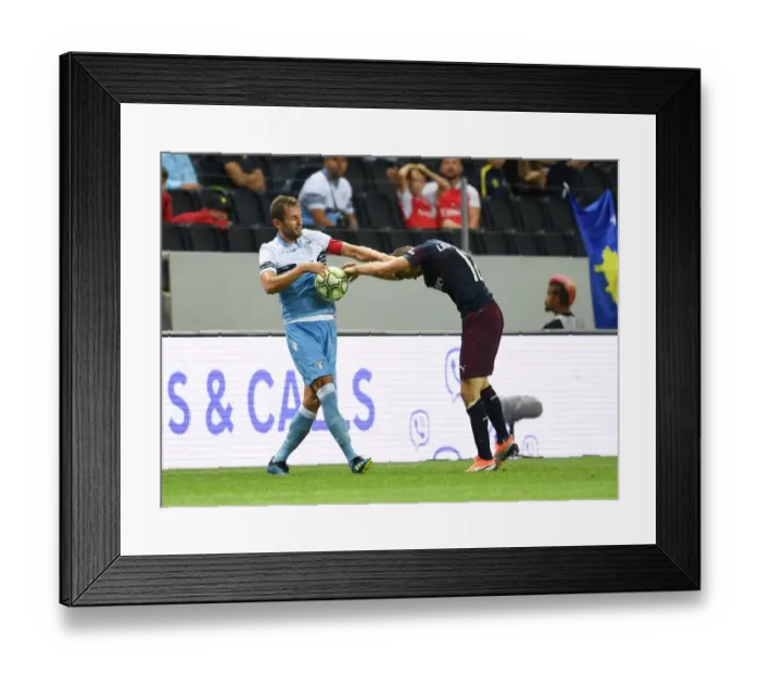 Framed Print : Arsenal vs. Lazio: Clash Between Lichtsteiner and Lulic in Pre-Season Friendly Framed Print : Arsenal vs. Lazio: Clash Between Lichtsteiner and Lulic in Pre-Season Friendly
