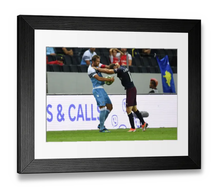 Framed Print : Arsenal vs. Lazio: Stephan Lichtsteiner and Senad Lulic Clash in Pre-Season Friendly Framed Print : Arsenal vs. Lazio: Stephan Lichtsteiner and Senad Lulic Clash in Pre-Season Friendly