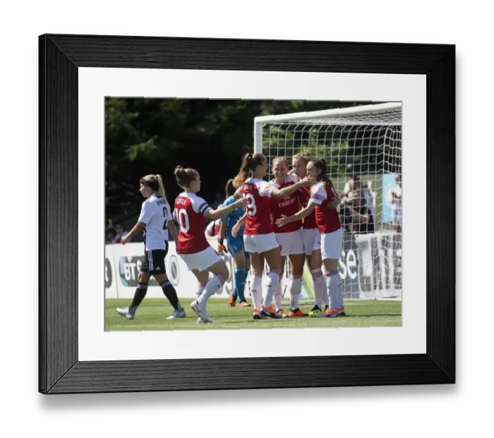 Framed Print : Arsenal Women Celebrate First Goal Against Juventus in 2018 Pre-Season Friendly Framed Print : Arsenal Women Celebrate First Goal Against Juventus in 2018 Pre-Season Friendly
