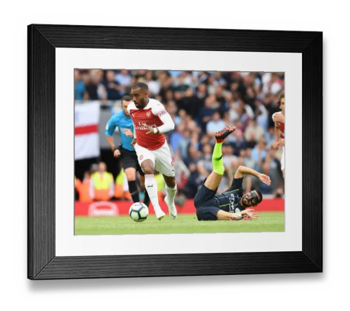 Framed Print : Battle at Emirates: Lacazette vs Gundogan - Arsenal vs Manchester City, Premier League 2018-19: A Clash of Stars Framed Print : Battle at Emirates: Lacazette vs Gundogan - Arsenal vs Manchester City, Premier League 2018-19: A Clash of Stars