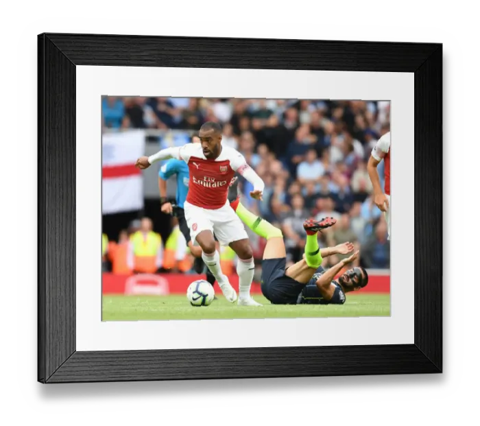 Framed Print : Battling Forwards: Lacazette vs. Gundogan - Arsenal vs. Manchester City, Premier League 2018-19 Framed Print : Battling Forwards: Lacazette vs. Gundogan - Arsenal vs. Manchester City, Premier League 2018-19