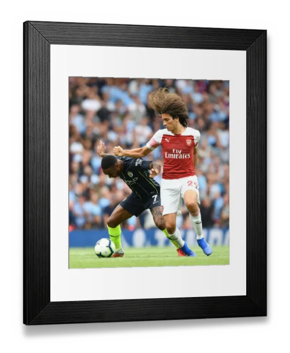 Framed Print : Clash of Stars: Guendouzi vs. Sterling - Arsenal vs. Manchester City Battle, Premier League 2018-19 Framed Print : Clash of Stars: Guendouzi vs. Sterling - Arsenal vs. Manchester City Battle, Premier League 2018-19