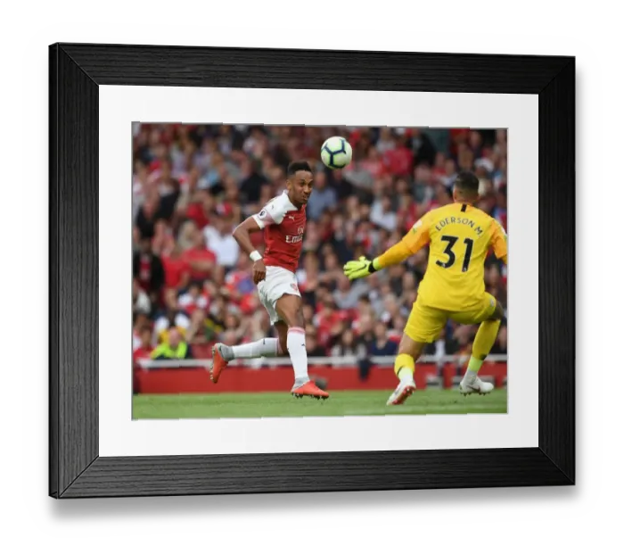 Framed Print : Aubameyang Outmaneuvers Ederson: Arsenal vs Manchester City, Premier League 2018-19 Framed Print : Aubameyang Outmaneuvers Ederson: Arsenal vs Manchester City, Premier League 2018-19