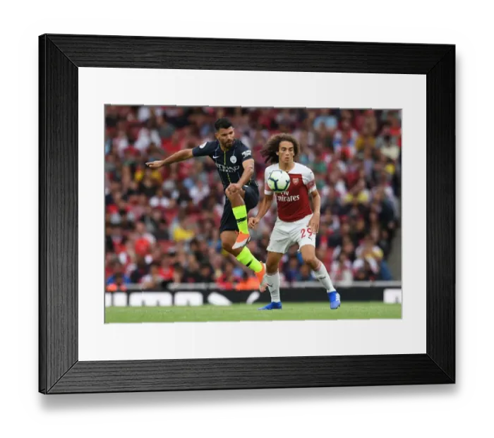 Framed Print : Clash of Titans: Guendouzi vs. Aguero - Arsenal vs. Manchester City, Premier League 2018-19 Framed Print : Clash of Titans: Guendouzi vs. Aguero - Arsenal vs. Manchester City, Premier League 2018-19