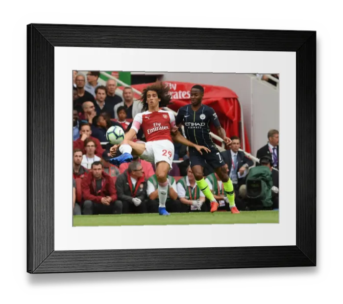 Framed Print : Clash of Stars: Guendouzi vs. Sterling - Arsenal vs. Manchester City Battle at Emirates, Premier League 2018-19 Framed Print : Clash of Stars: Guendouzi vs. Sterling - Arsenal vs. Manchester City Battle at Emirates, Premier League 2018-19