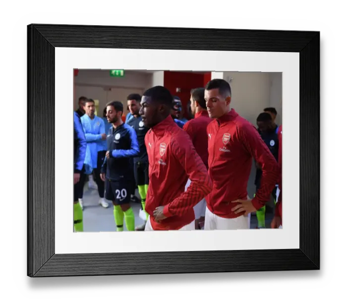 Framed Print : Ainsley Maitland-Niles and Granit Xhaka (Arsenal) Framed Print : Ainsley Maitland-Niles and Granit Xhaka (Arsenal)