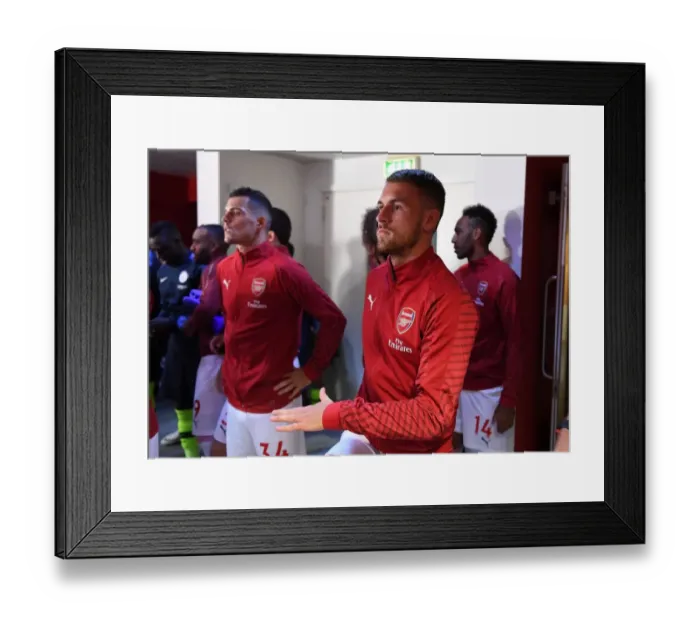Framed Print : Aaron Ramsey: Focused and Ready - Arsenal FC vs Manchester City, Premier League 2018-19
