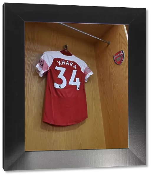 Granit Xhaka's Arsenal Shirt in the Changing Room before Arsenal vs Manchester City (2018-19)