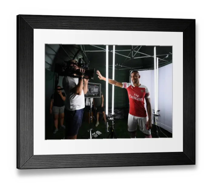Framed Print : Arsenal's Aubameyang at 2018 / 19 First Team Photo Call