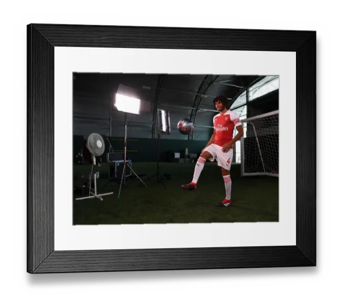 Framed Print : Arsenal First Team: Mohamed Elneny at 2018 / 19 Photocall