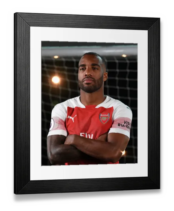 Framed Print : Arsenal Football Club 2018 / 19: Alexandre Lacazette at Arsenal 1st Team Photo-call Framed Print : Arsenal Football Club 2018 / 19: Alexandre Lacazette at Arsenal 1st Team Photo-call