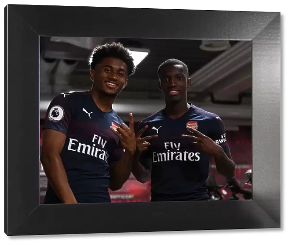 Arsenal First Team: Nelson and Nketiah at 2018 / 19 Photo Call
