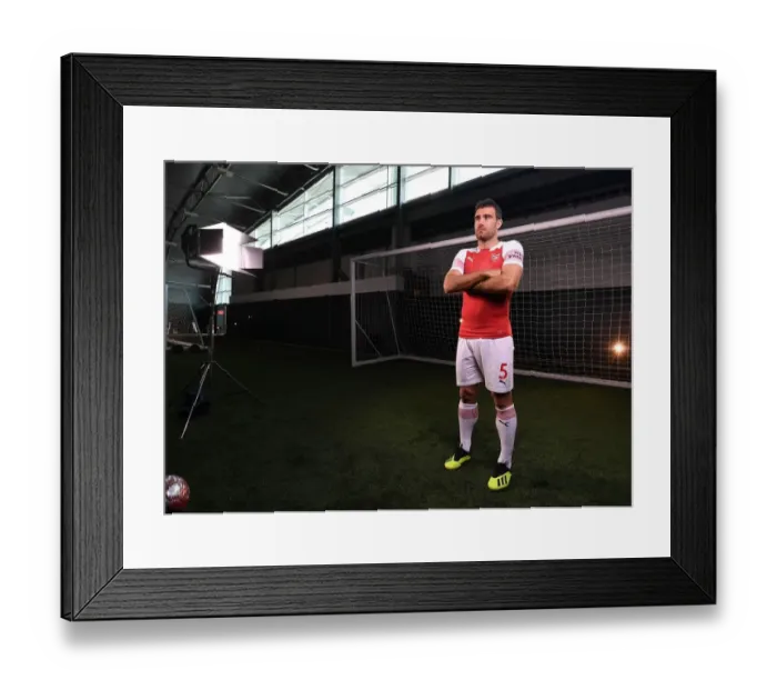 Framed Print : Arsenal First Team: Sokratis Papastathopoulos at 2018 / 19 Photo Call