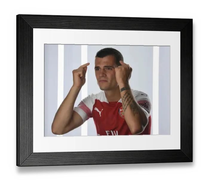 Framed Print : Arsenal First Team: Granit Xhaka at 2018 / 19 Photo Call Framed Print : Arsenal First Team: Granit Xhaka at 2018 / 19 Photo Call