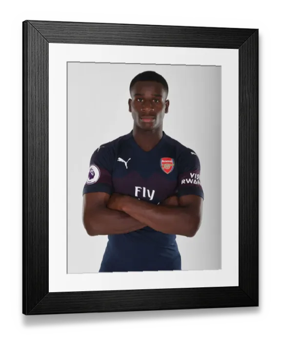 Framed Print : Arsenal First Team: Jordi Osei-Tutu at 2018 / 19 Photo Call
