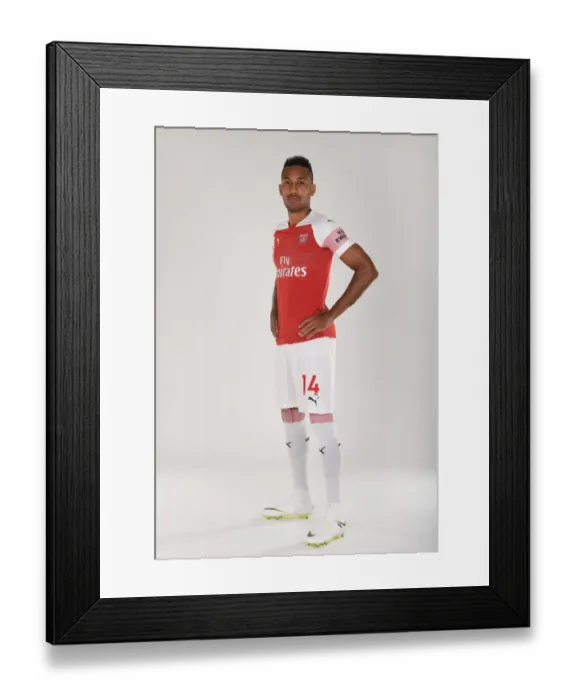 Framed Print : Arsenal's Pierre-Emerick Aubameyang at 2018 / 19 First Team Photo-call