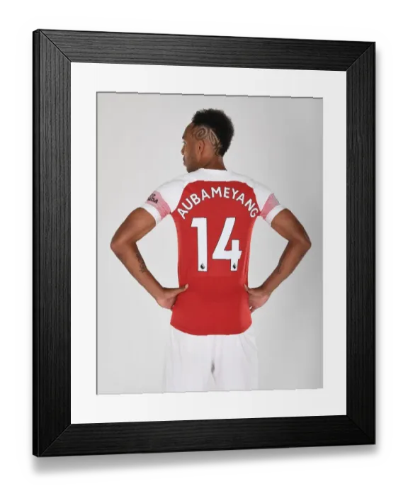 Framed Print : Pierre-Emerick Aubameyang at Arsenal's 2018 / 19 First Team Photo Call
