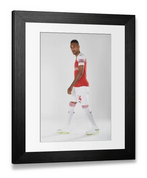 Framed Print : Arsenal First Team: Pierre-Emerick Aubameyang at 2018 / 19 Photo-call
