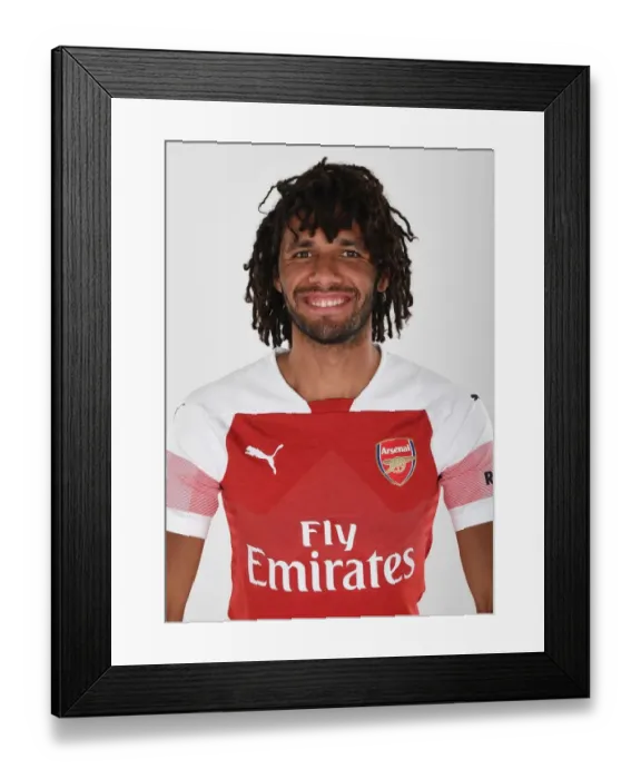 Framed Print : Arsenal's Mo Elneny at 2018 / 19 First Team Photo Call