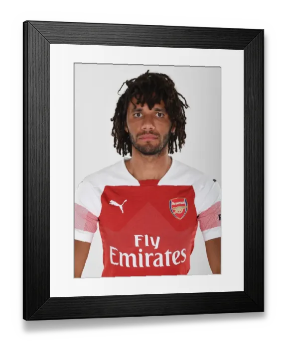 Framed Print : Arsenal's Mo Elneny at 2018 / 19 First Team Photo Call