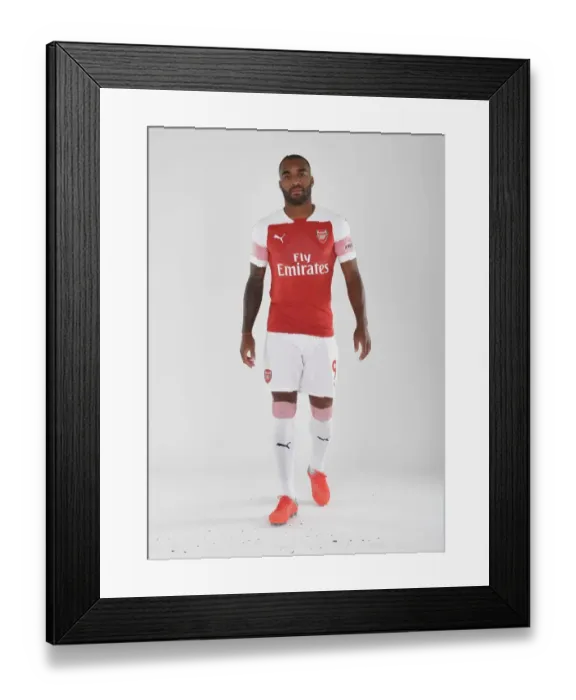 Framed Print : Arsenal's 2018 / 19 First Team: Alex Lacazette at Photo Call