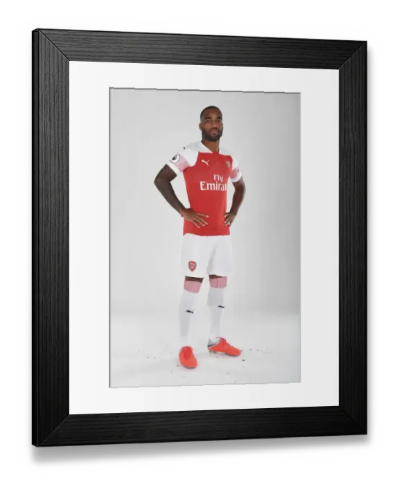 Framed Print : Arsenal's 2018 / 19 First Team: Alex Lacazette at Photo Call