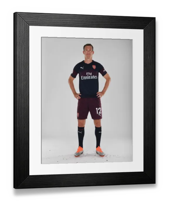 Framed Print : Arsenal First Team: Stephan Lichtsteiner at 2018 / 19 Photo Call