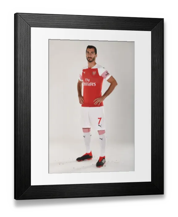 Framed Print : Arsenal FC: Mkhitaryan at 2018 / 19 First Team Photo Call