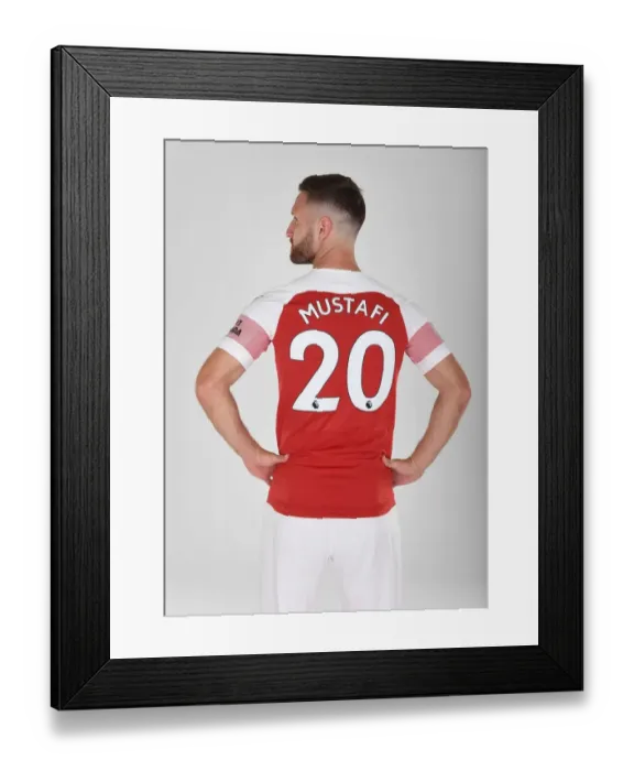 Framed Print : Arsenal First Team 2018 / 19: Shkodran Mustafi at Photo Call