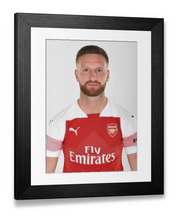 Framed Print : Arsenal First Team: Shkodran Mustafi at 2018 / 19 Photo Call Framed Print : Arsenal First Team: Shkodran Mustafi at 2018 / 19 Photo Call