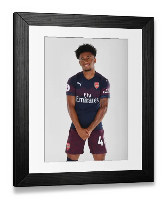 Framed Print : Arsenal's Reiss Nelson at 2018 / 19 First Team Photo Call