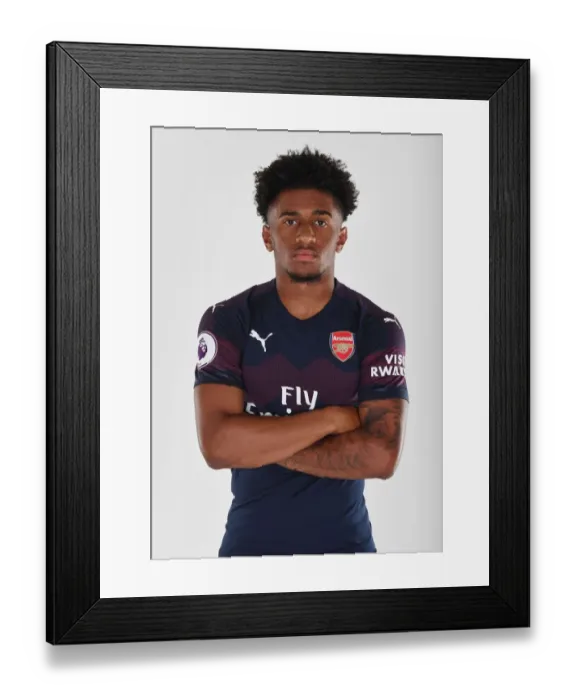 Framed Print : Arsenal's Reiss Nelson at 2018 / 19 First Team Photo Call