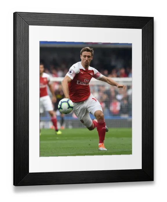Framed Print : Nacho Monreal in Action: Chelsea vs Arsenal, Premier League 2018-19