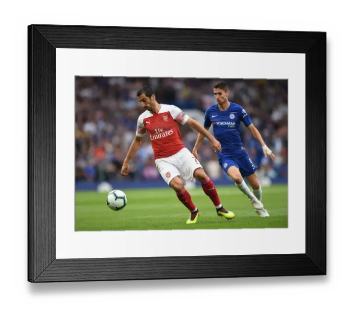 Framed Print : Mkhitaryan vs Jorginho: A Premier League Battle - Chelsea vs Arsenal (2018-19)