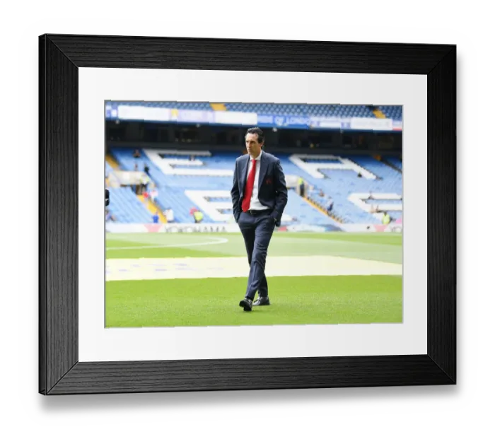 Framed Print : Unai Emery Scouting Chelsea's Turf Before Arsenal-Chelsea Clash (2018-19)