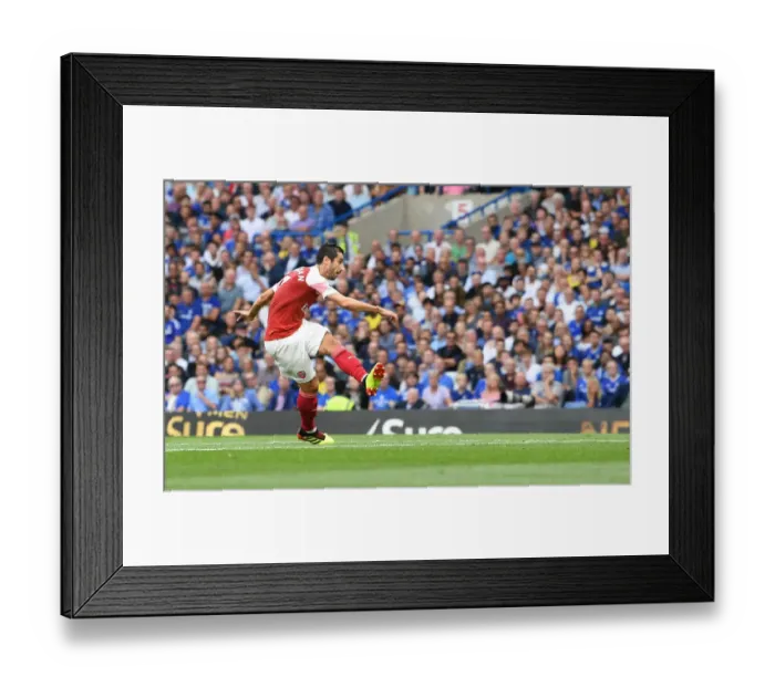 Framed Print : Henrikh Mkhitaryan Scores First Goal for Arsenal Against Chelsea in Premier League Debut Framed Print : Henrikh Mkhitaryan Scores First Goal for Arsenal Against Chelsea in Premier League Debut