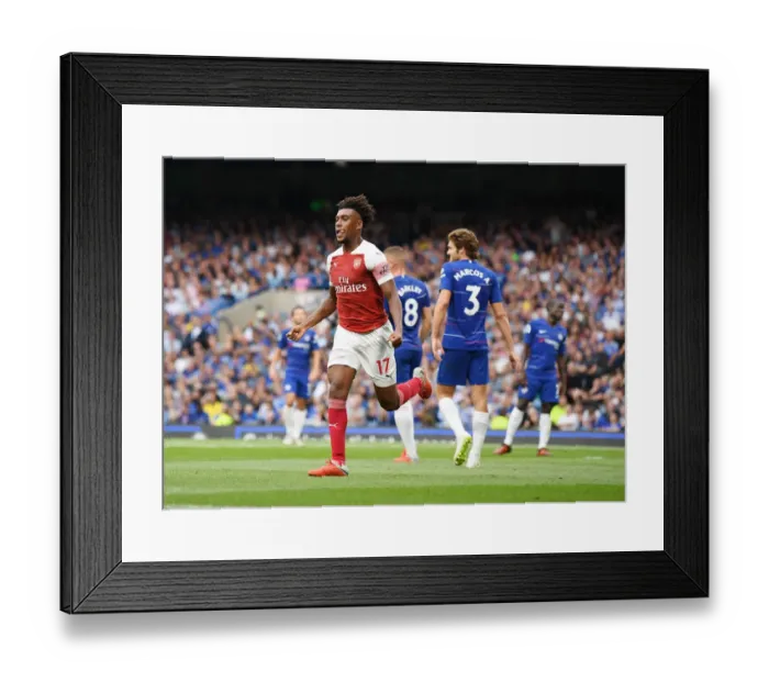 Framed Print : Alex Iwobi Scores the Second Goal: Chelsea vs. Arsenal, Premier League 2018-19