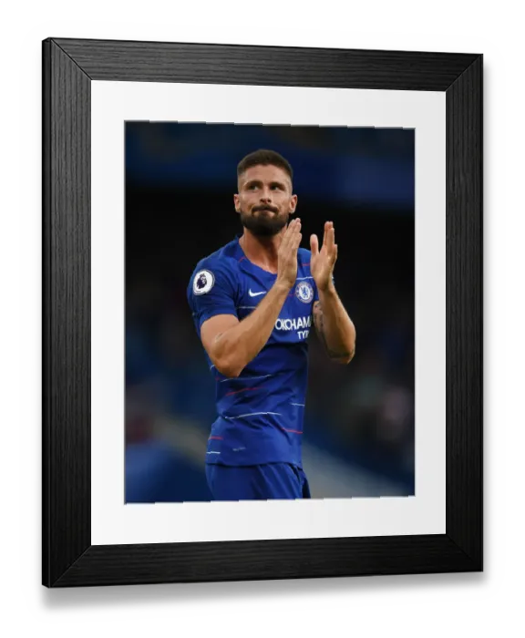 Framed Print : Olivier Giroud Pays Tribute: Chelsea vs. Arsenal, Premier League 2018-19