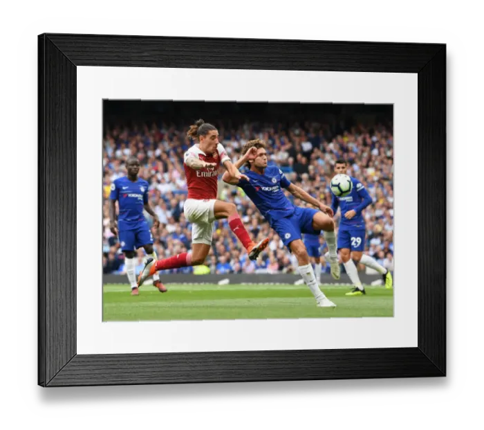 Framed Print : Clash at Stamford Bridge: Bellerin vs Alonso in Premier League Showdown Framed Print : Clash at Stamford Bridge: Bellerin vs Alonso in Premier League Showdown
