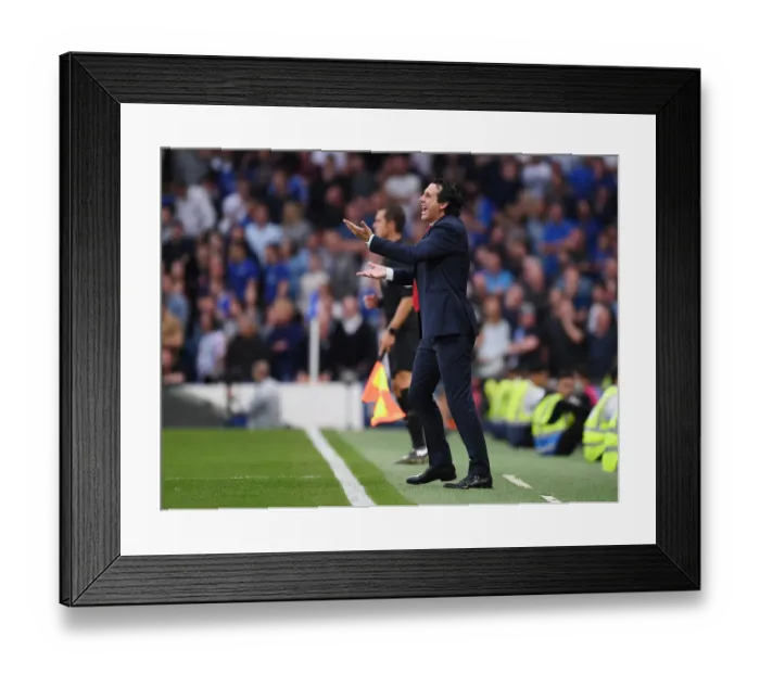 Framed Print : Unai Emery Focused: Chelsea vs Arsenal, Premier League 2018-19