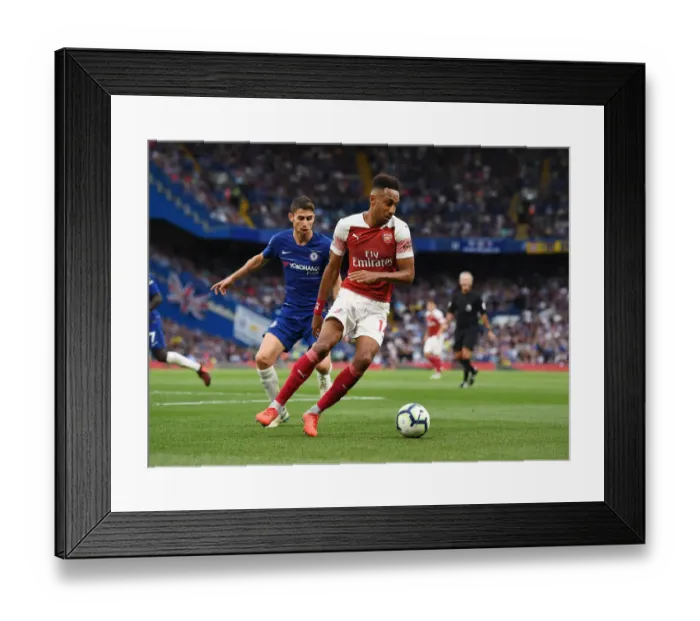 Framed Print : Pierre-Emerick Aubameyang in Action: Arsenal vs. Chelsea, Premier League 2018-19 Framed Print : Pierre-Emerick Aubameyang in Action: Arsenal vs. Chelsea, Premier League 2018-19
