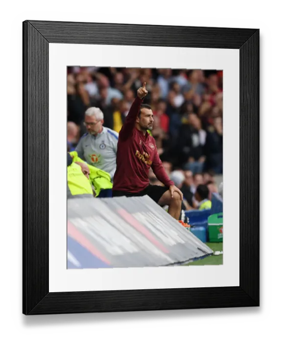 Framed Print : Arsenal Assistant Coach Juan Carlos Carcedo Faces Off Against Chelsea (2018-19)