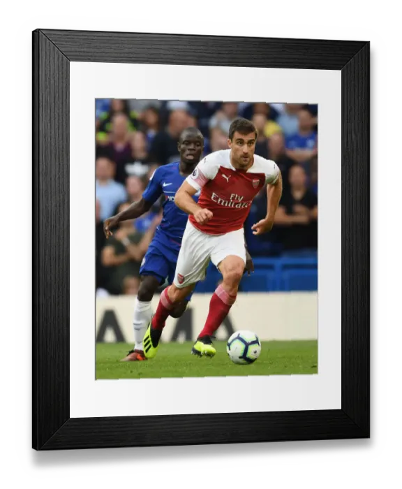 Framed Print : Sokratis in Action: Chelsea vs. Arsenal, Premier League 2018-19