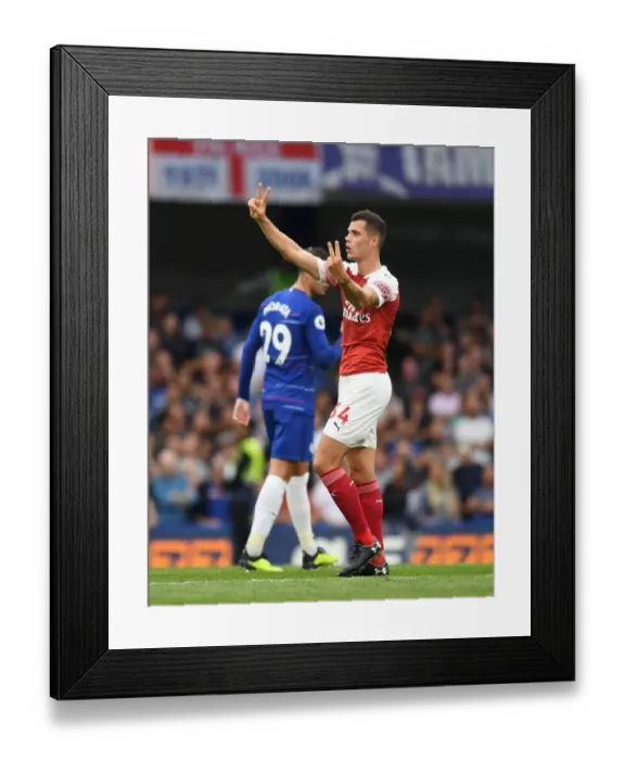 Framed Print : Granit Xhaka: Arsenal's Midfield Mastermind in Action against Chelsea, Premier League 2018-19 Framed Print : Granit Xhaka: Arsenal's Midfield Mastermind in Action against Chelsea, Premier League 2018-19