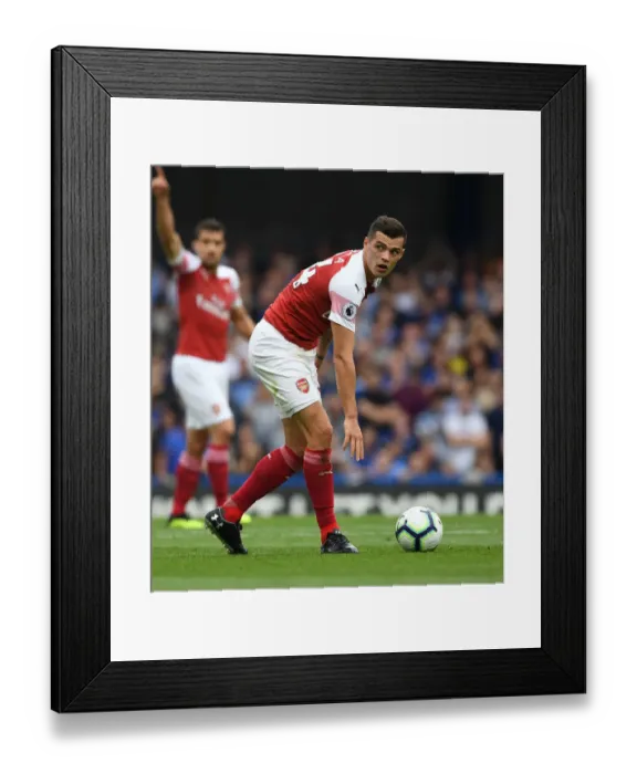 Framed Print : Granit Xhaka in Action: Chelsea vs. Arsenal, Premier League 2018-19