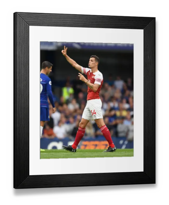 Framed Print : Granit Xhaka: Battle at Stamford Bridge, Premier League 2018-19