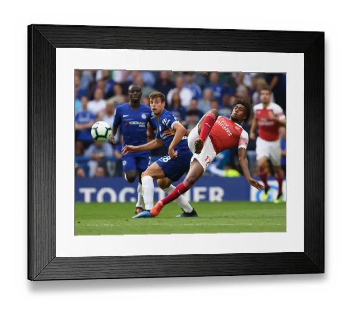 Framed Print : Clash of Titans: Iwobi vs Azpilicueta - A Premier League Battle (Chelsea vs Arsenal 2018-19)