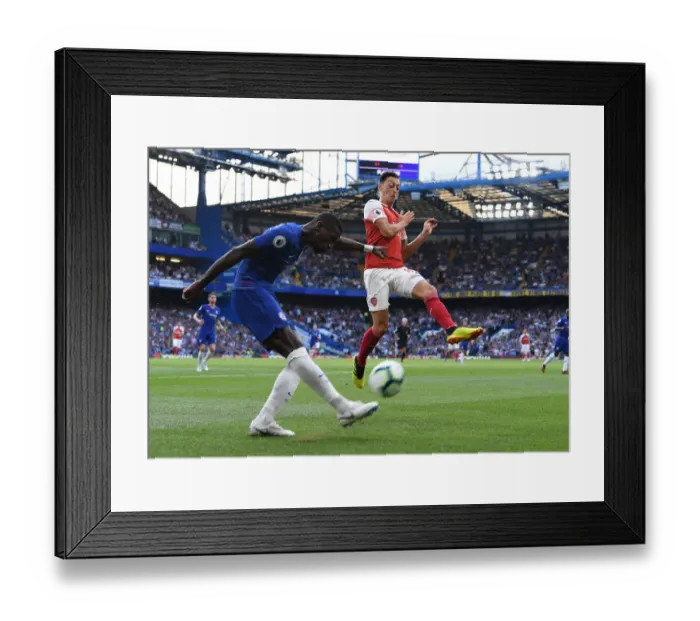 Framed Print : Mesut Ozil vs. Antonio Rudiger: Clash of the Titans - Chelsea vs. Arsenal, Premier League 2018-19